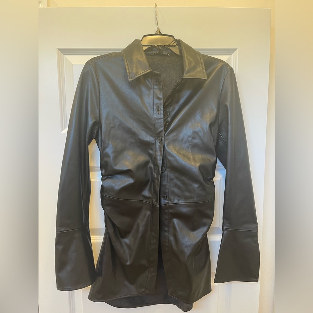 Zara Faux leather top